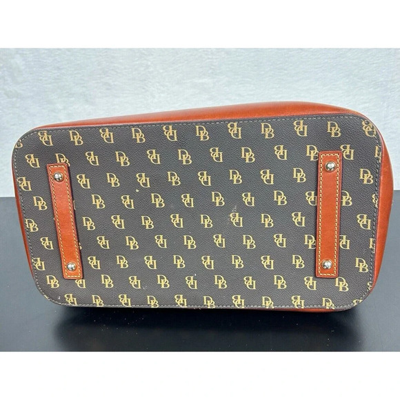 Dooney & Bourke Brown/black Gretta Perry Satchel DB Logo EUC - Picture 10 of 16